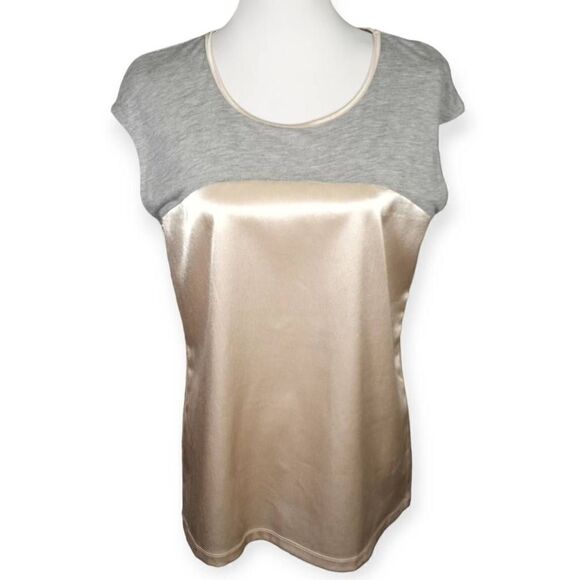 DAISY FUENTES GRAY & METALLIC GOLD TOP SZ.M NWT - Picture 1 of 8